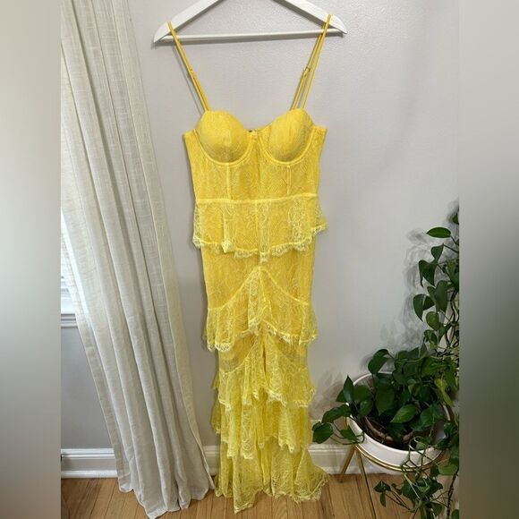 MAJORELLE Yellow Lace Maxi Dress - Picture 3 of 8